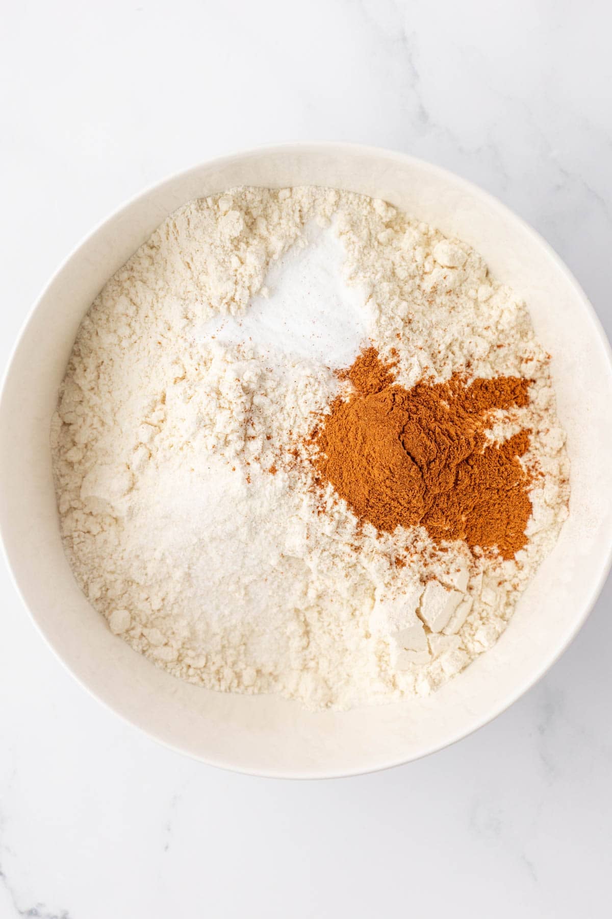 dry ingredients in a mixing bowl