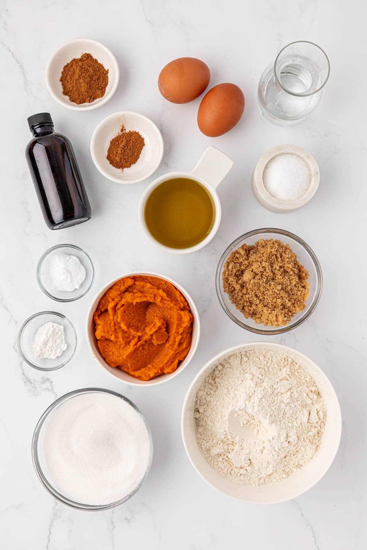 ingredients to make pumpkin bread