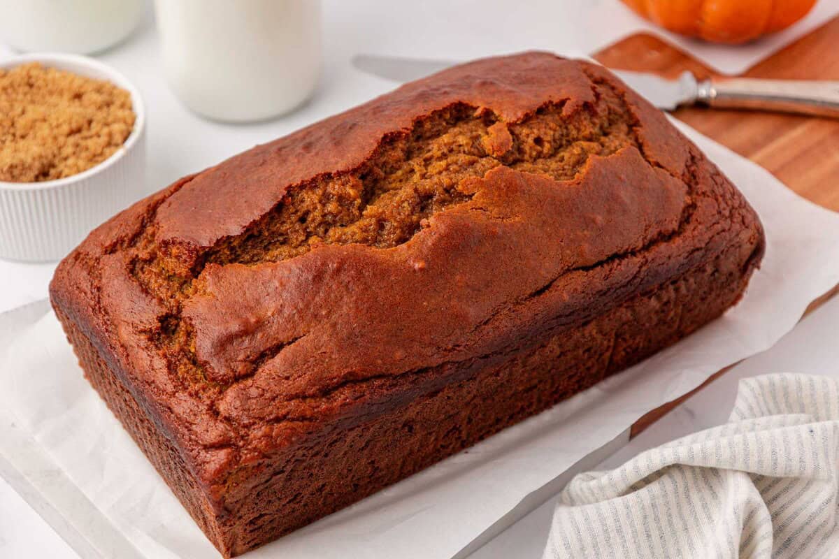 Greek yogurt pumpkin bread loaf
