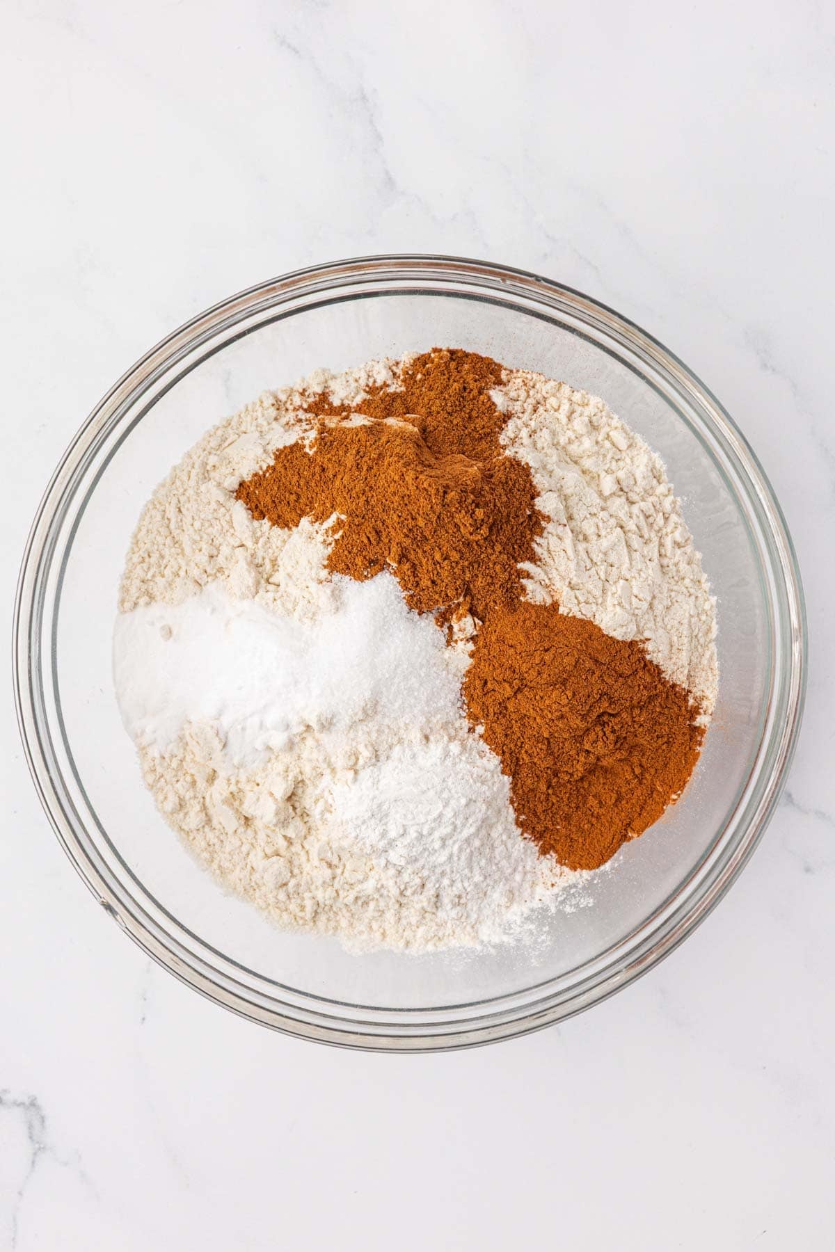 dry ingredients in a mixing bowl