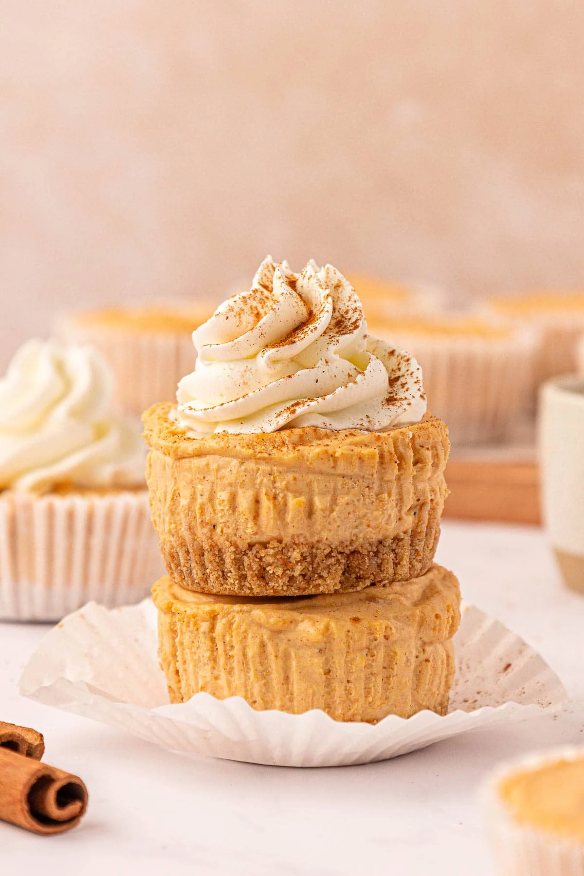 No Bake Mini Pumpkin Cheesecakes