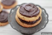 Decadent Chewy Peanut Butter Stuffed Cookies with Salted Chocolate Fudge