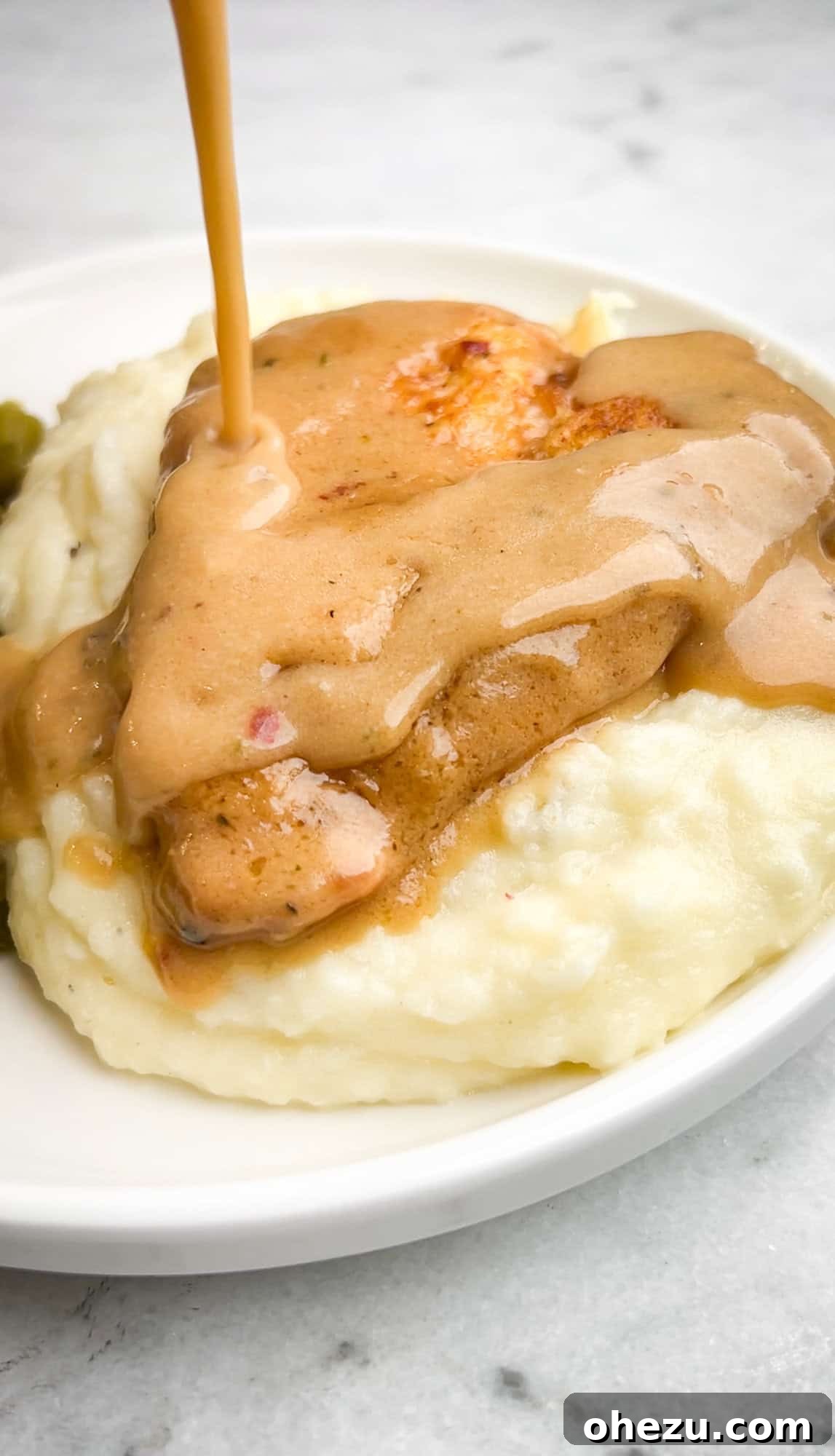 Soulful Southern Smothered Chicken 4 close-up of smothered chicken recipe gravy