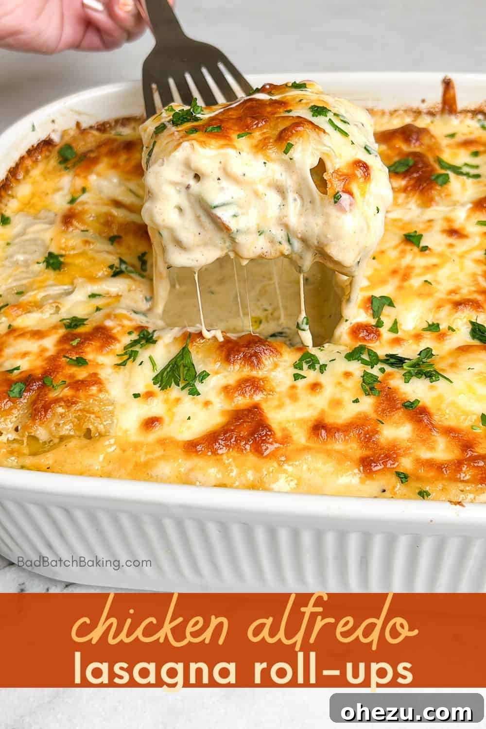Creamy Blackened Chicken Lasagna Pinwheels 11 Alfredo lasagna ready for freezing