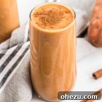 Wholesome Sweet Potato Bliss 13 sweet potato smoothie topped with cinnamon