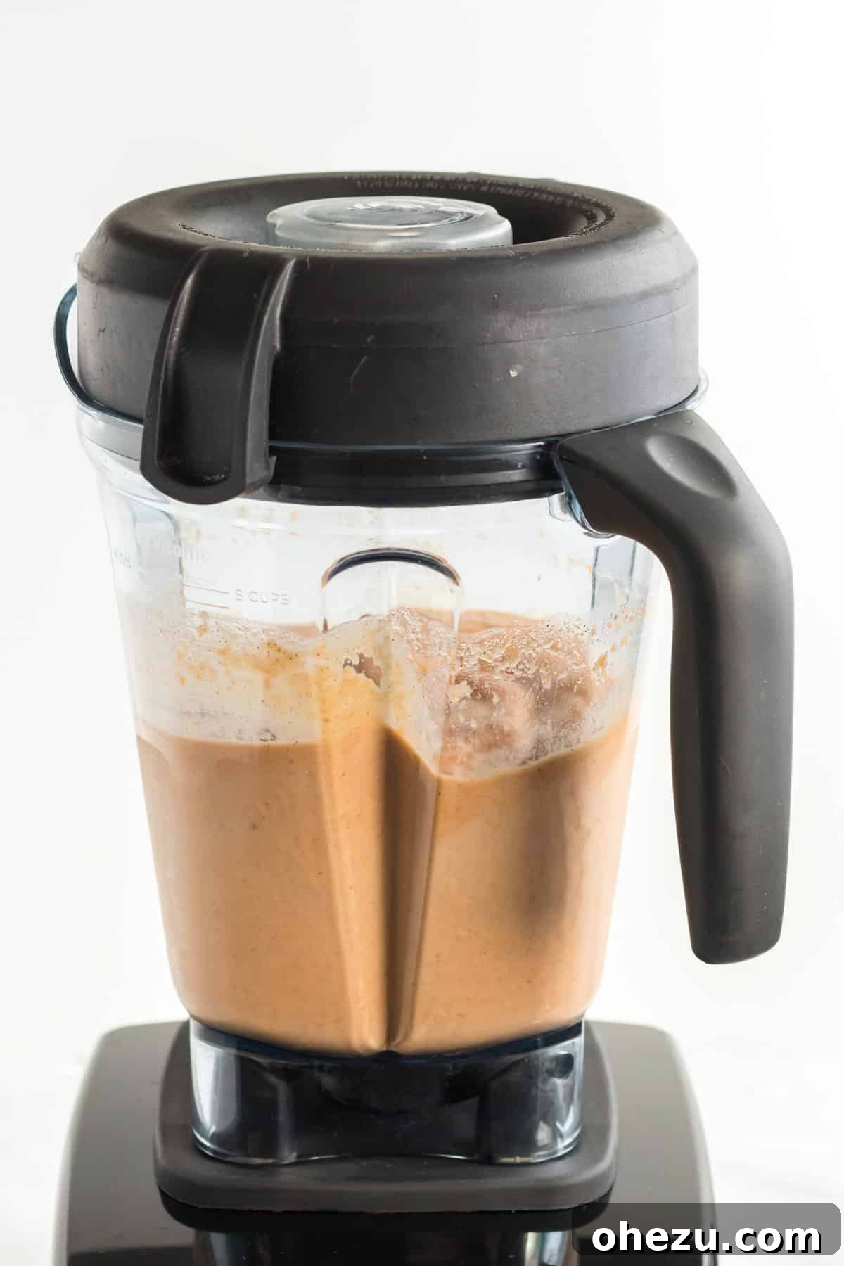 Wholesome Sweet Potato Bliss 5 blender filled with sweet potato smoothie
