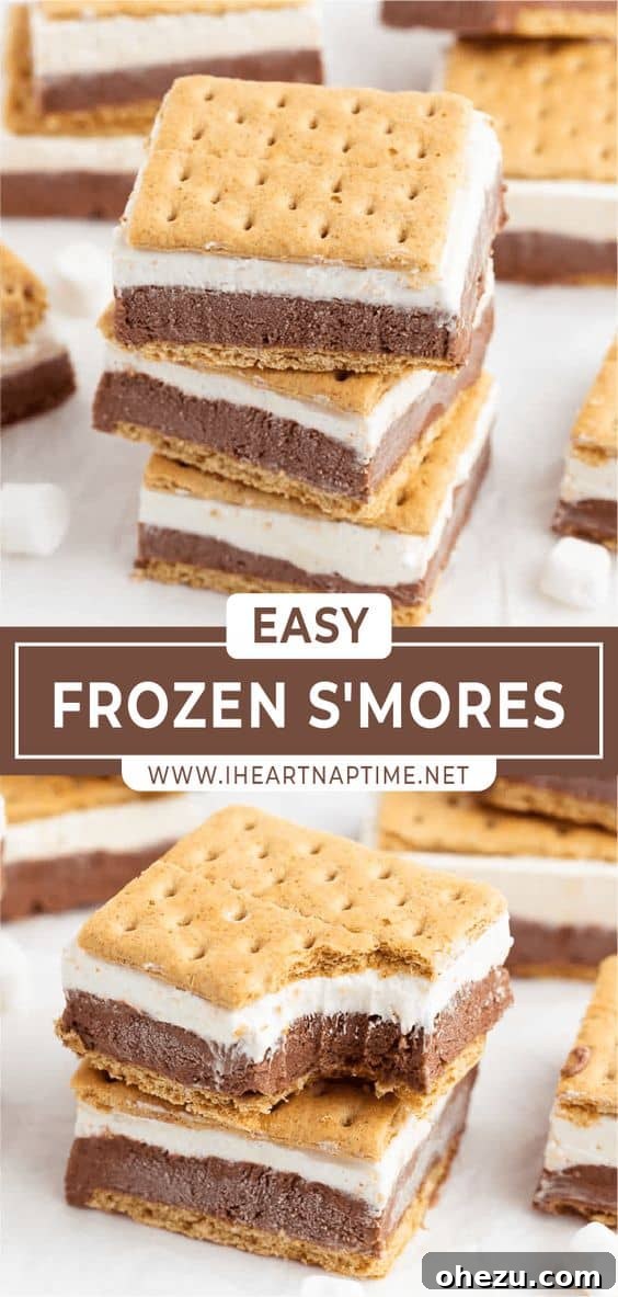 Frozen S'mores with Graham Crackers, Chocolate Pudding, and Marshmallow fluff