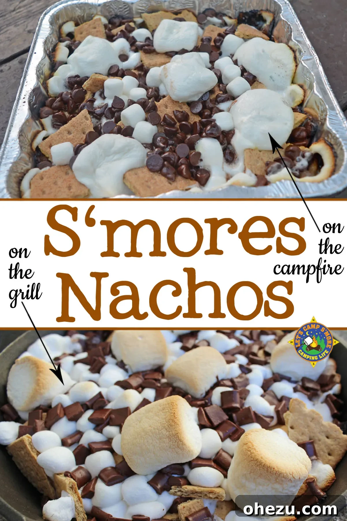 S'mores Campfire Nachos, easy dessert for grilling, oven, or campfire