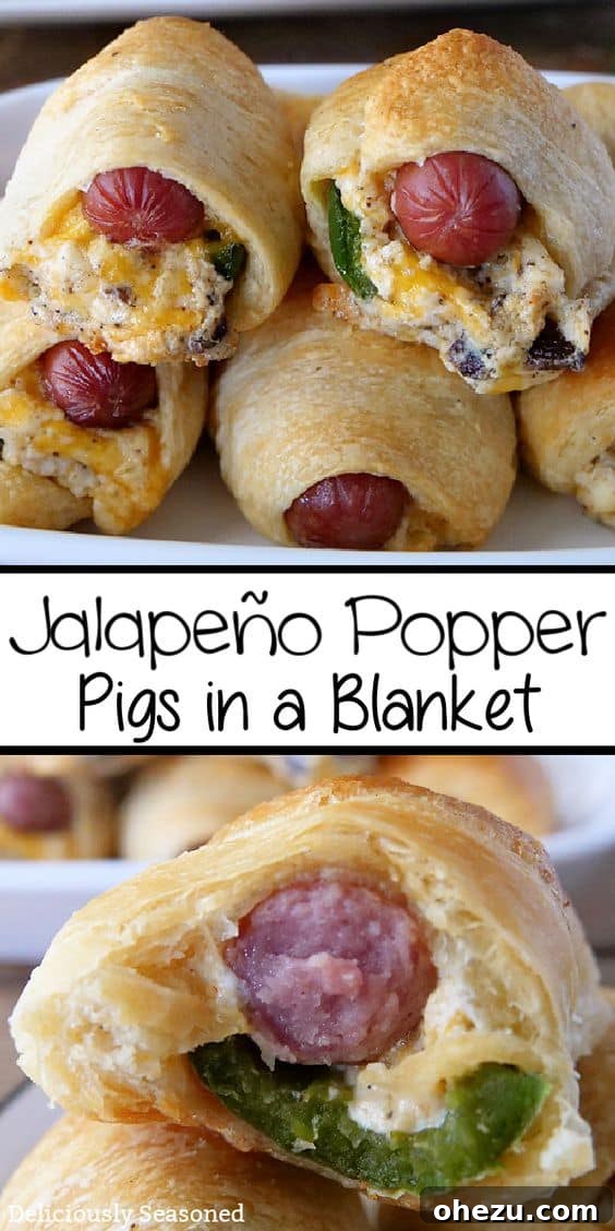 Jalapeno Popper Pigs In A Blanket, spicy and cheesy party appetizer