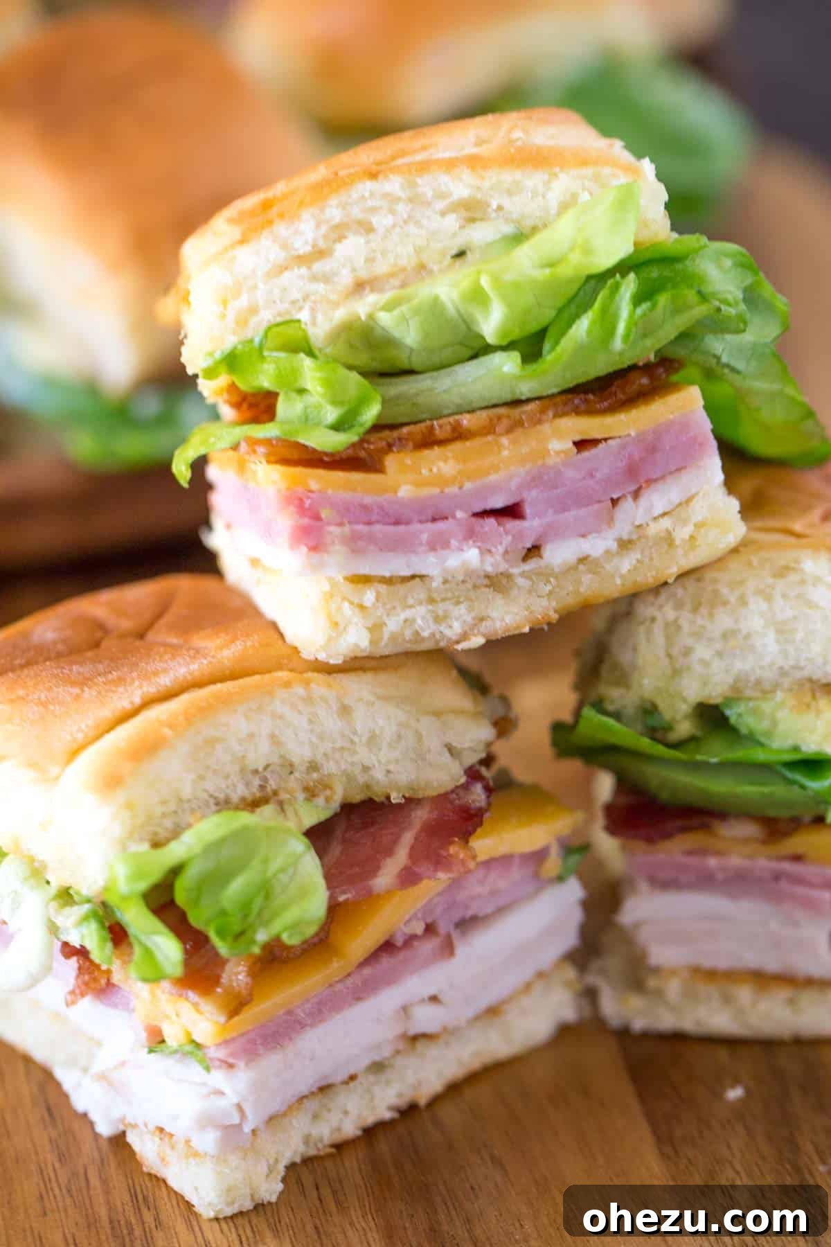 Club Sandwich Sliders, perfect for a pool party or picnic