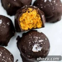 Pumpkin truffles on a plate