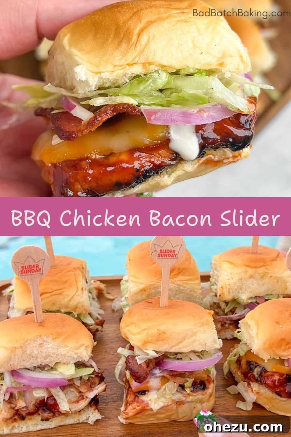 A full tray of assembled BBQ Chicken Sliders, showcasing the layers and ready for serving