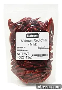 Bag of whole dried red chili peppers