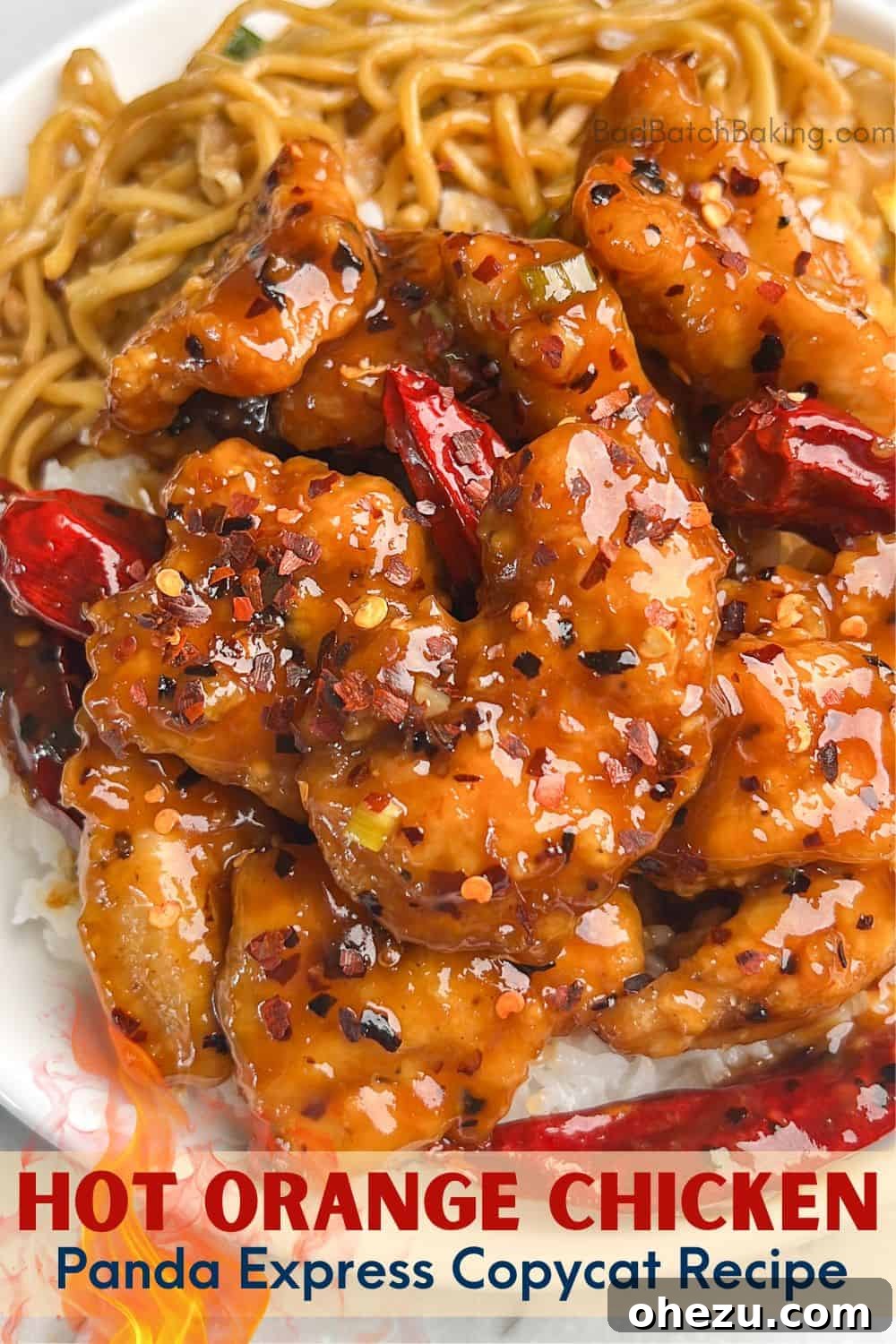 Another perspective of Hot Orange Chicken