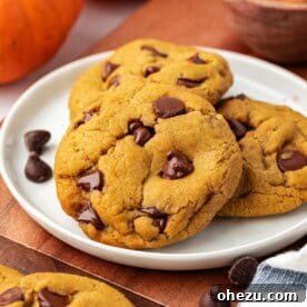 Vegan pumpkin chocolate chip cookies