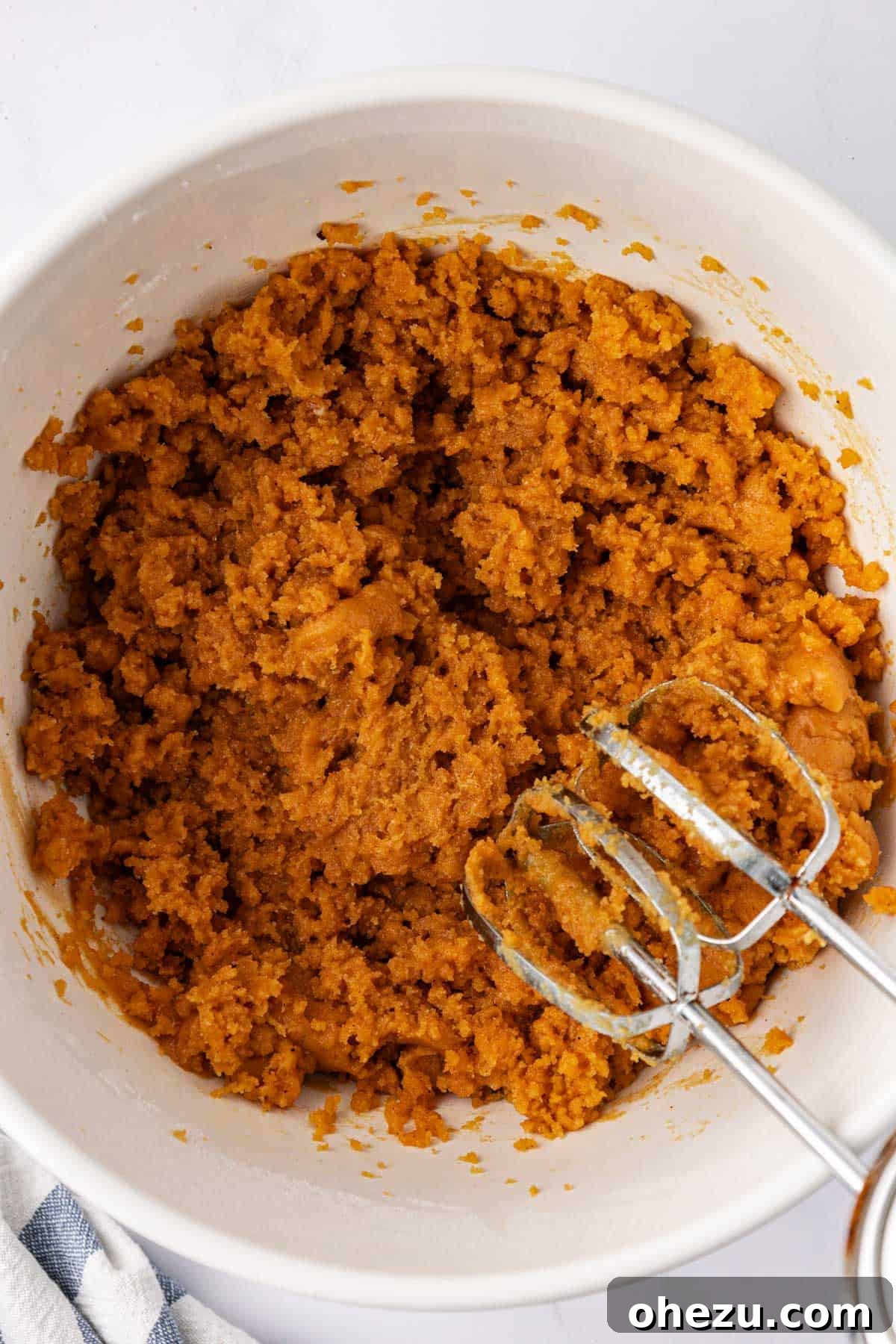 Vegan pumpkin cookie batter mixed together
