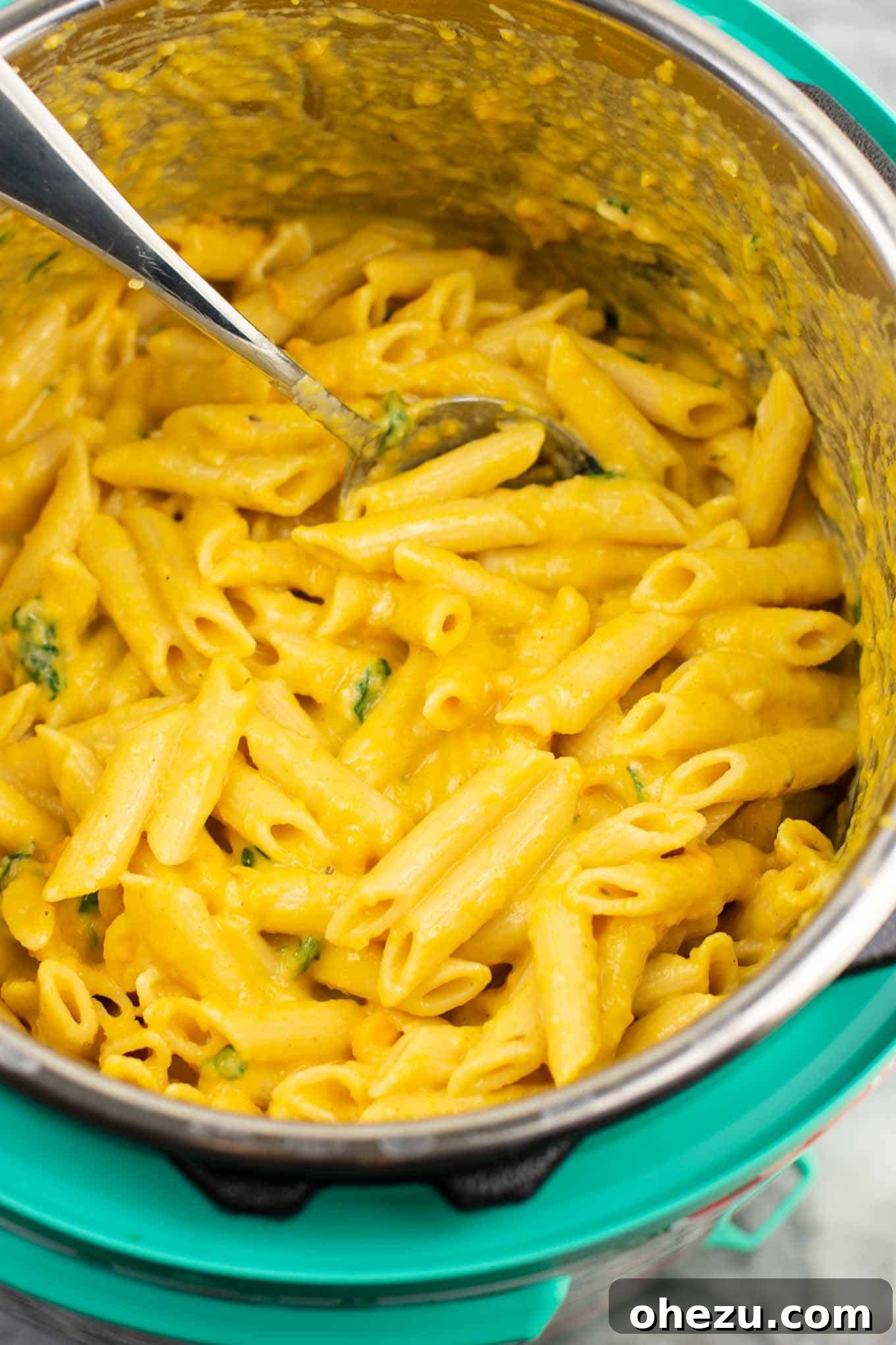 Velvety Instant Pot Sweet Potato Pasta 8 Instant Pot Creamy Sweet Potato Pasta (vegetarian) – This is the perfect fall recipe and tastes AMAZING! Even my two year old loved it, and it was a great way to sneak in more veggies! Definitely will be making this one again. #instantpot #instantpotrecipe #instantpotvegetarian #vegetarian #easydinner #dinner #vegetariandinner #sweetpotatorecipe #fallrecipe