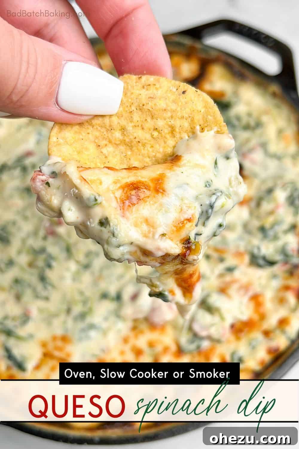 Queso Spinach Dip being smoked on a grill, infusing smoky flavors