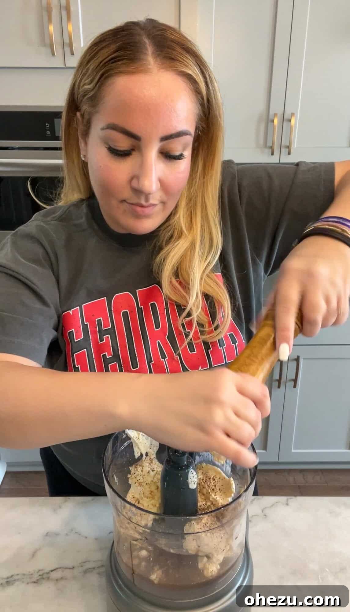 Caesar dressing ingredients in a blender