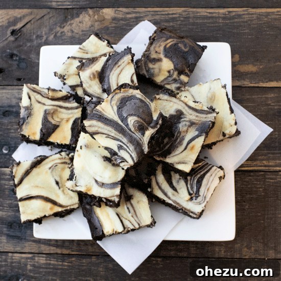 Marbled Chewy Chocolatey Cheesecake Brownies, a perfect blend of rich chocolate and creamy cheesecake
