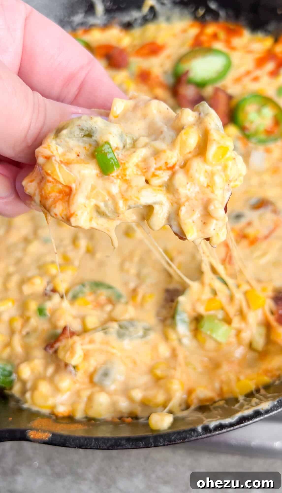 Jalapeno Popper Corn Dip with bacon