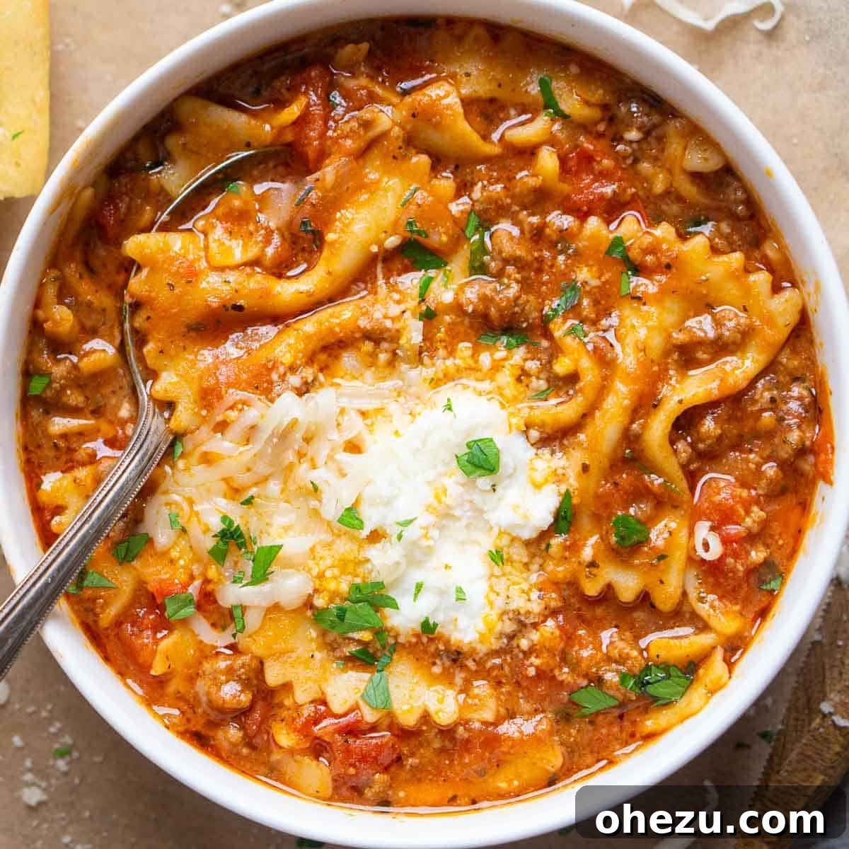 One-pot lasagna soup