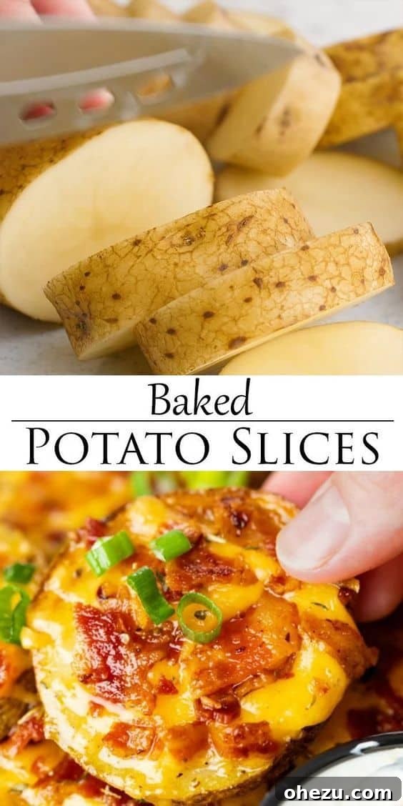 Loaded baked potato slices with bacon and cheese