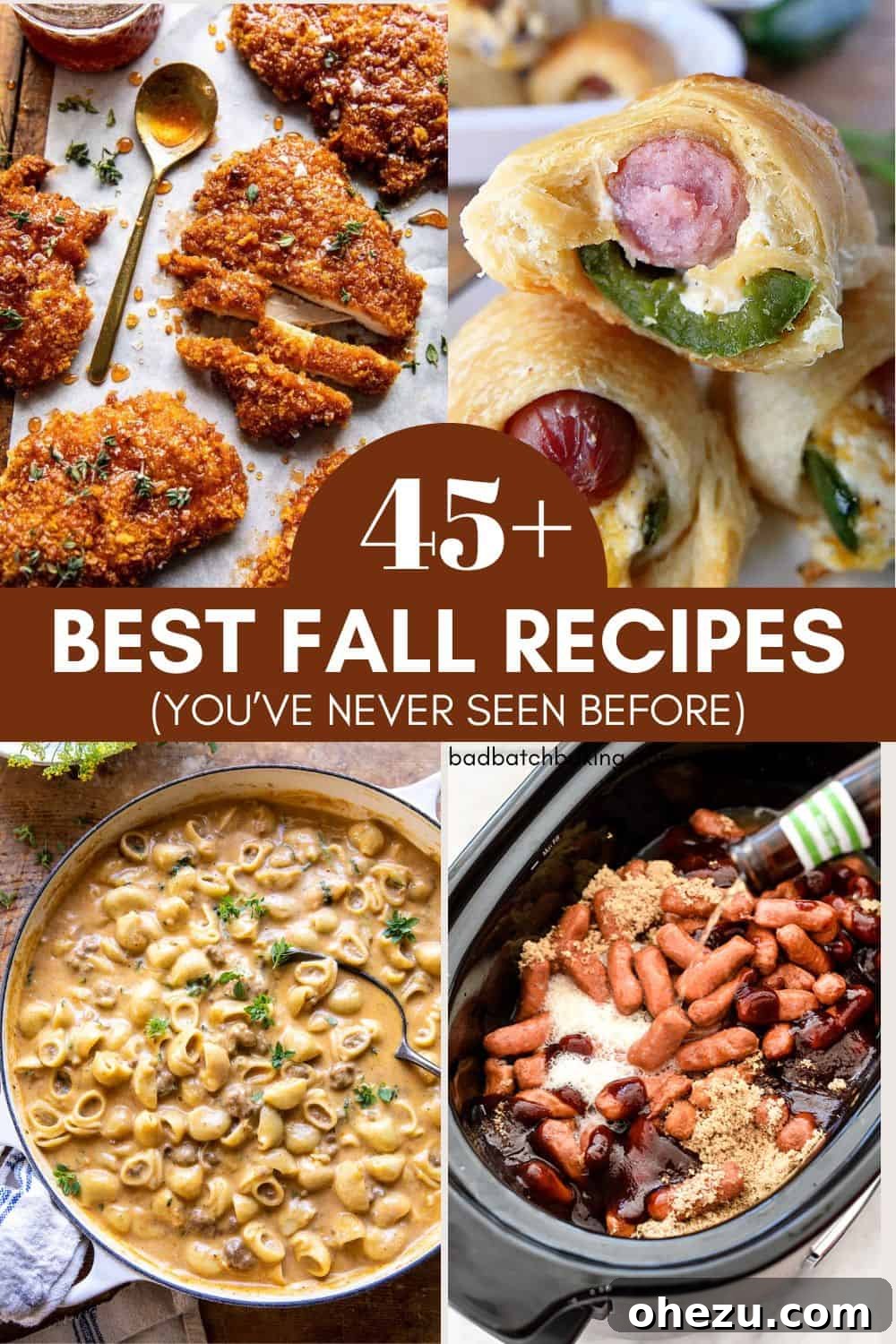 Compilation of best fall recipes for autumn meals and celebrations