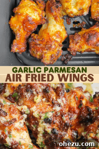 Crispy garlic parmesan air fried chicken wings, golden and delicious