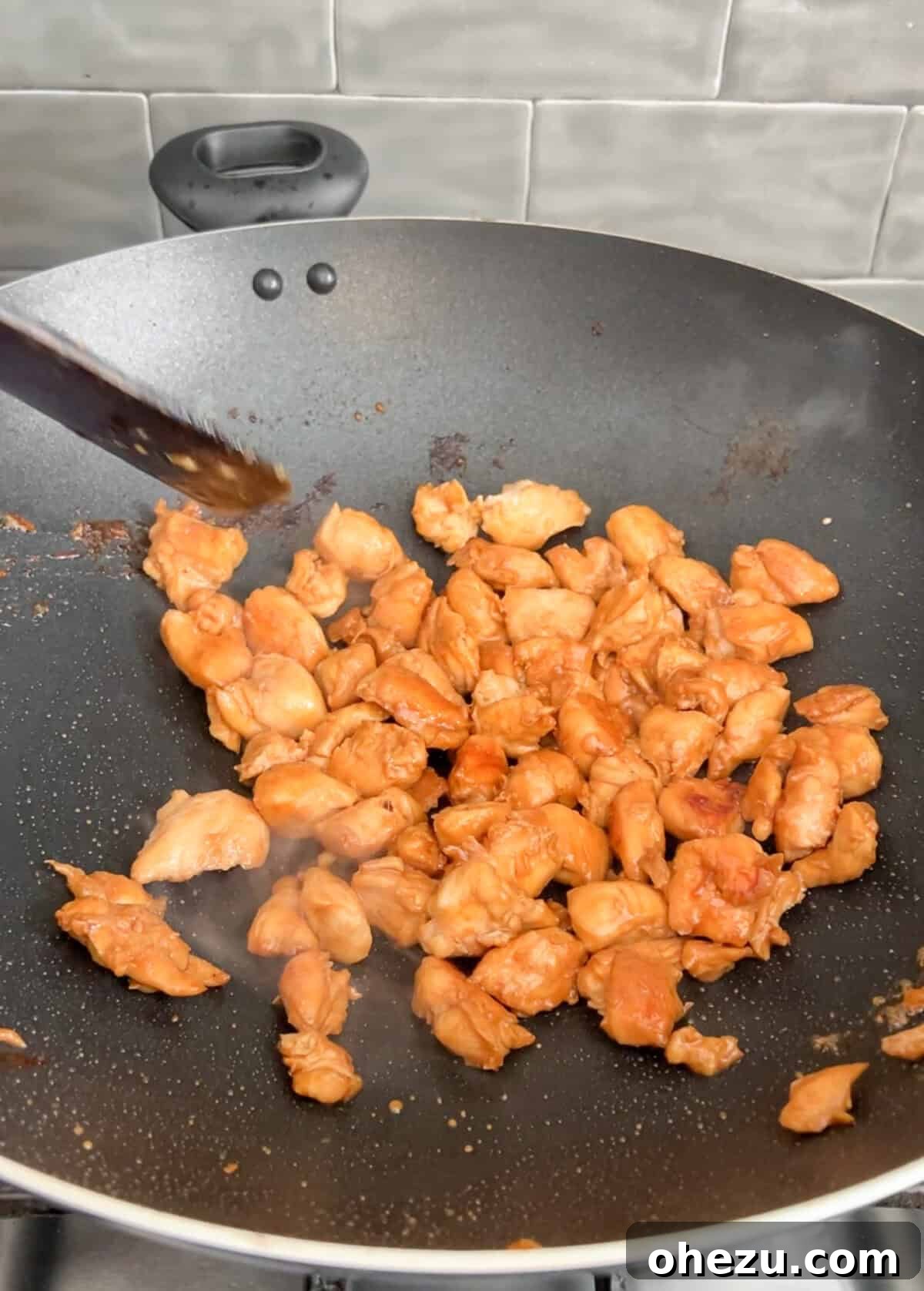 chicken in a wok