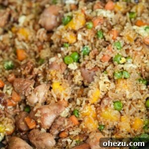 Mango Chicken Fried Rice in a bowl