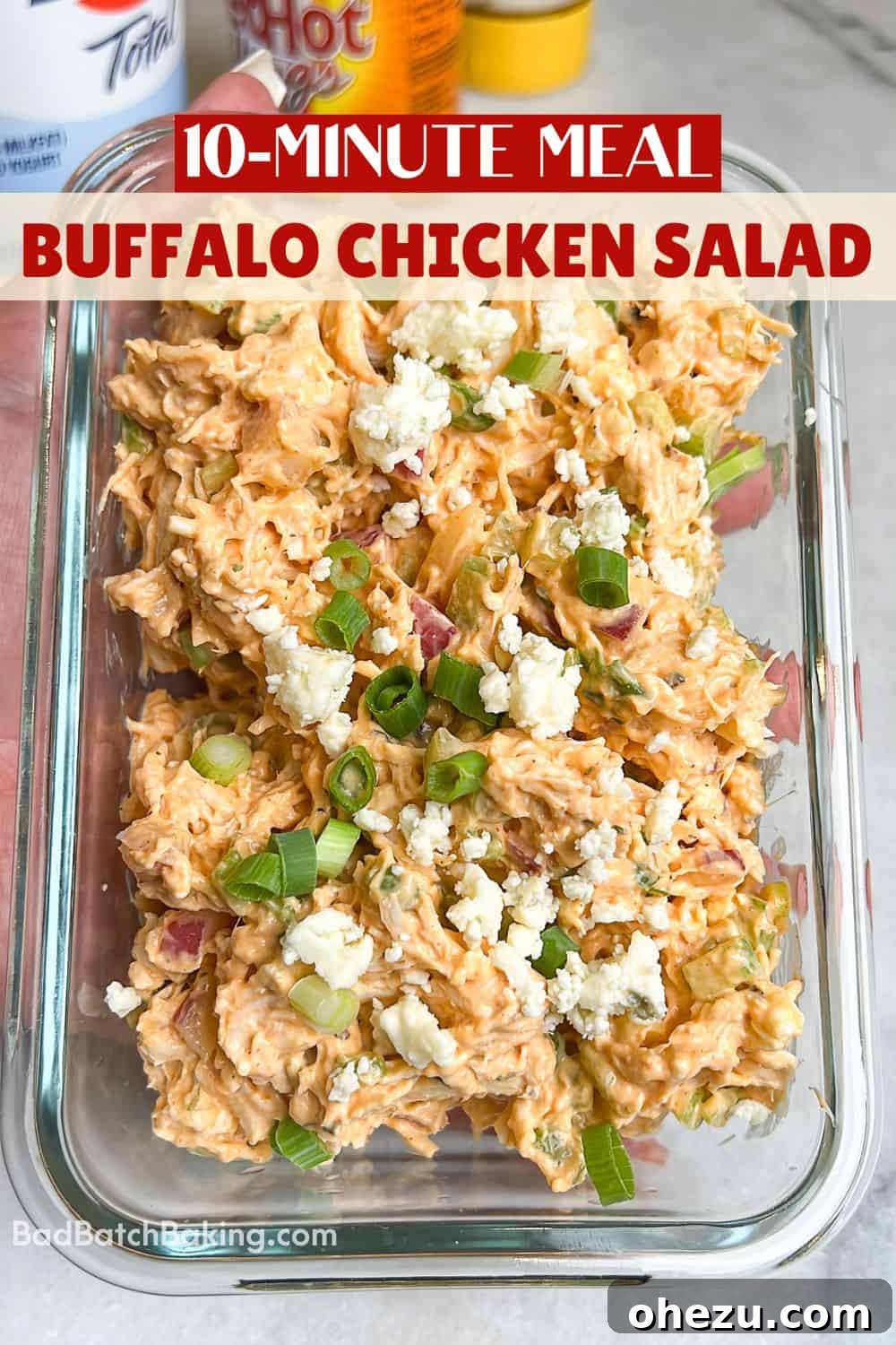 buffalo chicken salad in a bowl