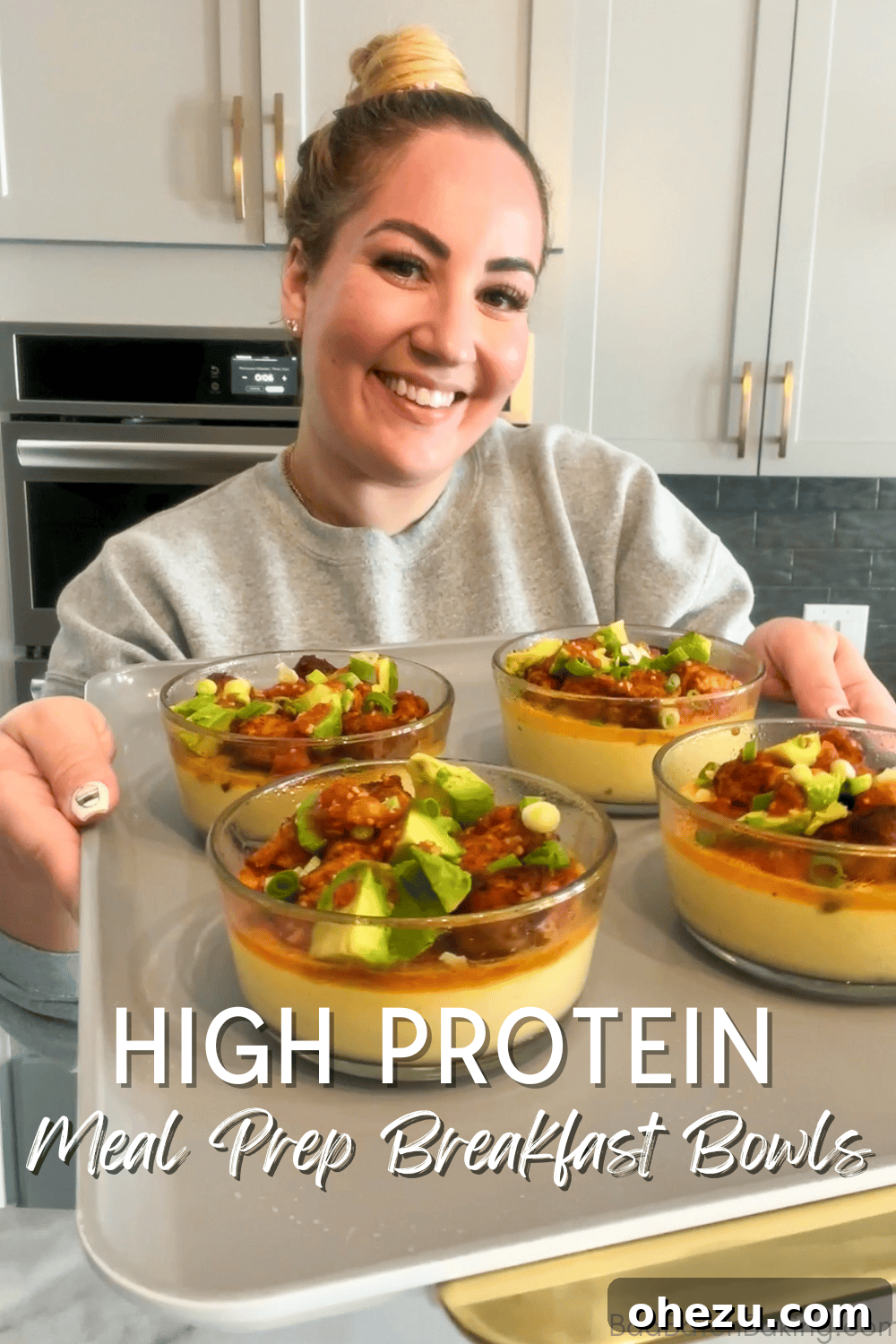 Cloud Egg Breakfast Bowls 5 holding a tray of breakfast bowls
