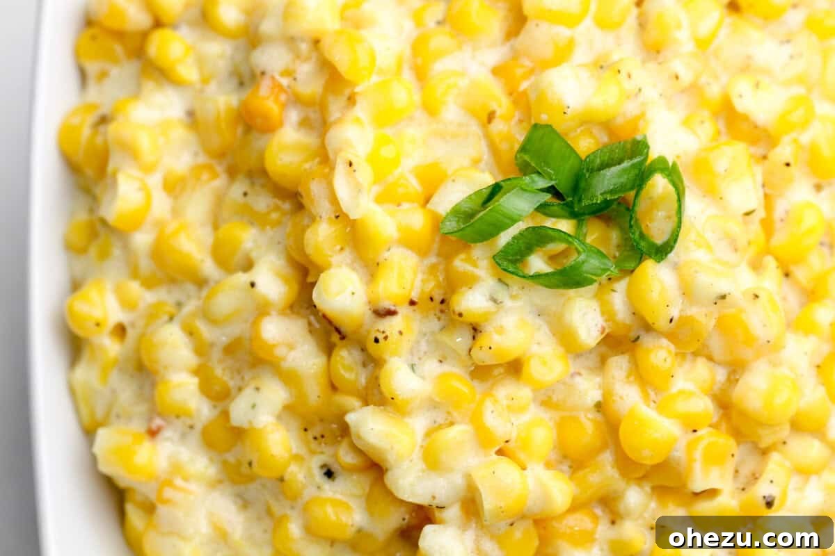 A festive spread of holiday side dishes, including creamed corn