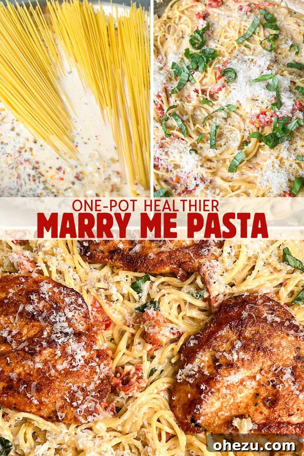 Cheesy Monterey Chicken Orzo Skillet 9 A serving of creamy marry me chicken pasta with sun-dried tomatoes and basil