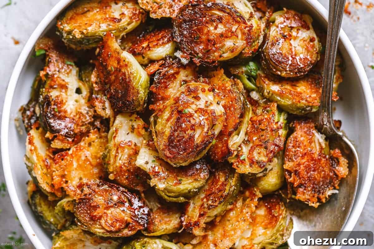 Over 70 Perfect Friendsgiving Recipes to Try in 2024 32 Crispy Parmesan Crusted Brussels Sprouts Side Dish