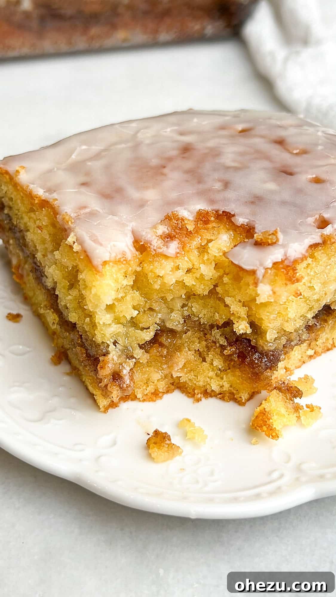 Two slices of VIRAL HONEYBUN CAKE RECIPE on a plate
