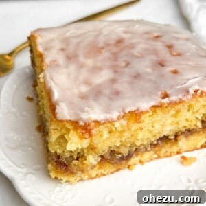 Top-down view of the Viral Honey Bun Cake