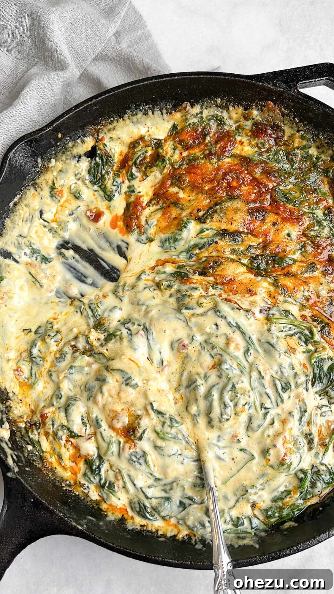 Creamy baked spinach, perfect holiday side dish