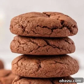 chocolate cake mix cookies stacked