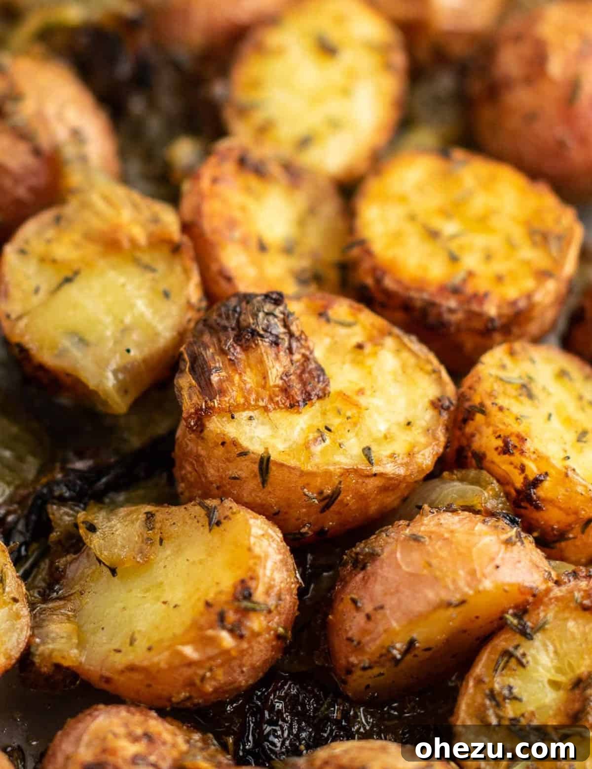 Crispy oven-roasted potatoes and onions, a perfect side dish