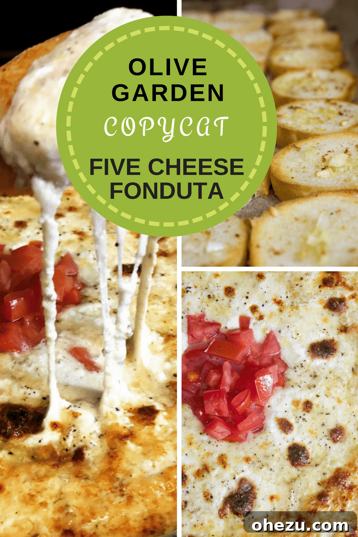 A bowl of creamy, melted garlic cheese fonduta, garnished with fresh diced tomatoes and herbs