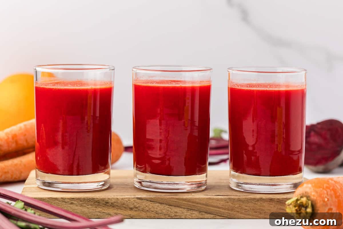 beet and carrot juice glasses