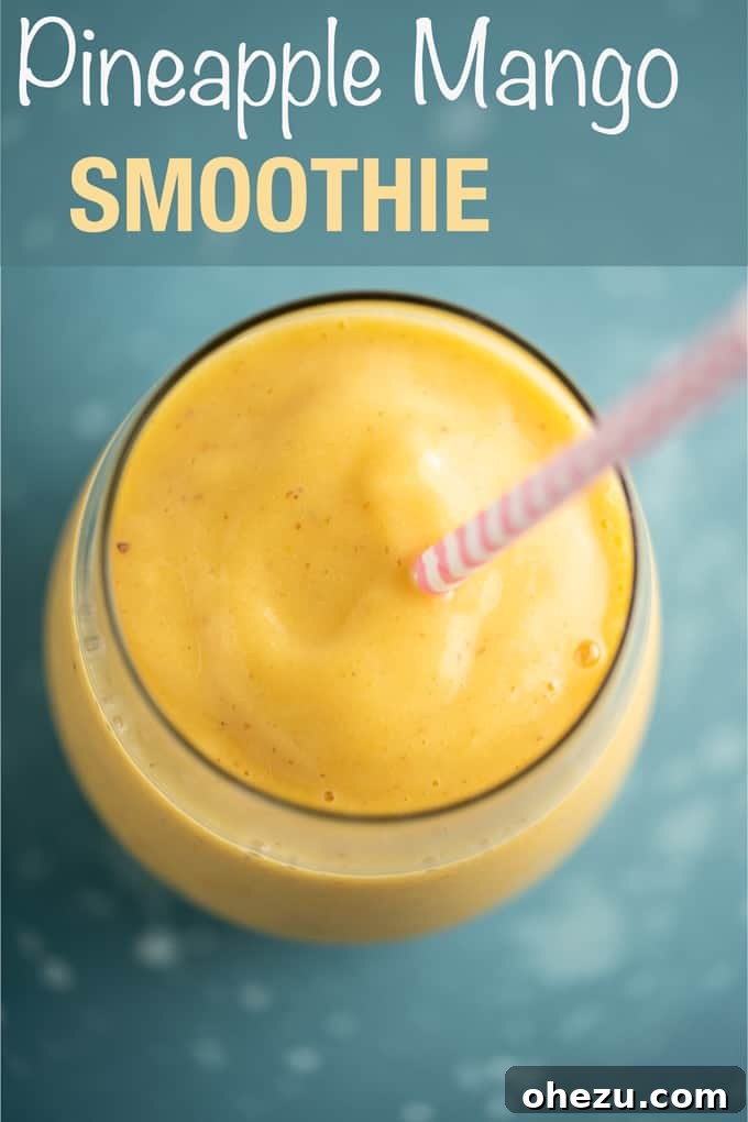 Golden Mango Pineapple Bliss 6 image with text "pineapple mango smoothie"