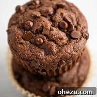 The BEST gluten free chocolate muffins - perfectly soft, light, not dense, not dry, and not too sweet. They are literally the perfect chocolate muffin!