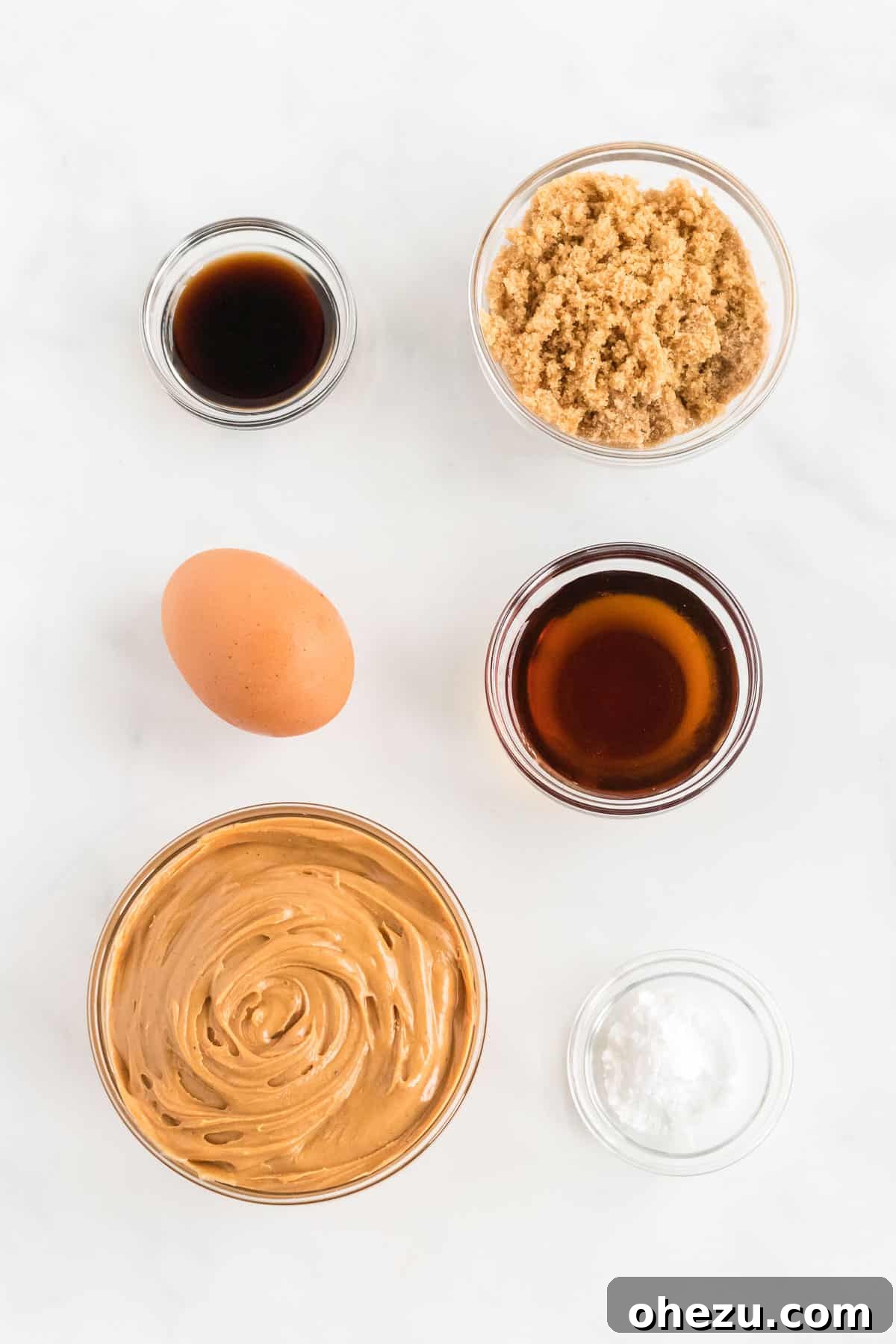 Gluten-Free Peanut Butter Cookies 3 All the necessary ingredients laid out to make gluten-free peanut butter cookies