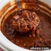 A perfectly portioned bowl of crock pot vegetarian chili.