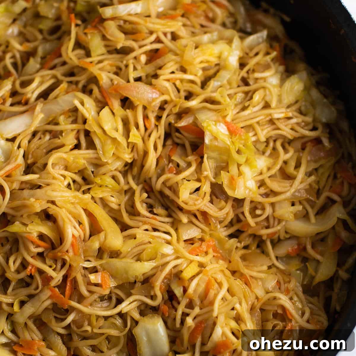 A beautifully presented bowl of Cabbage Stir Fry, garnished and ready for serving.