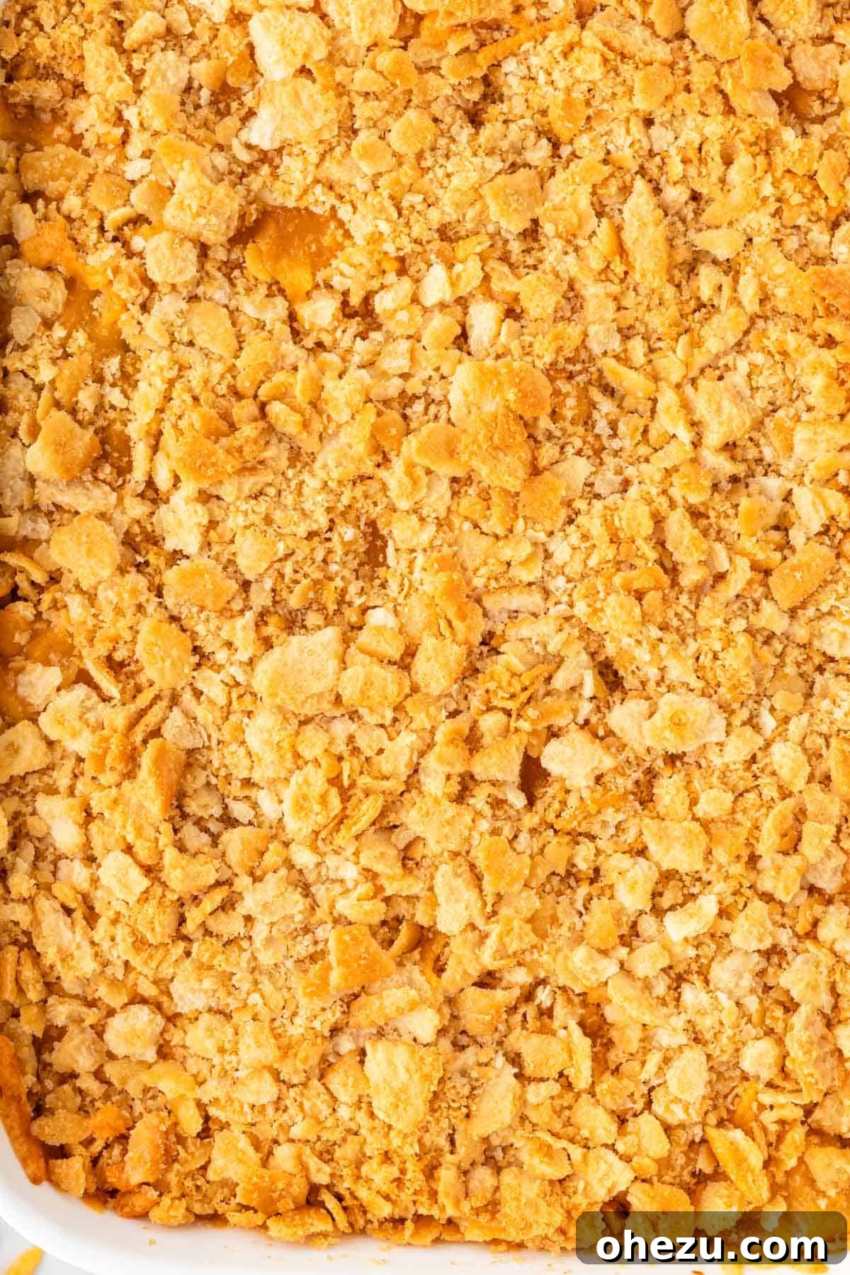 Close-up of creamy Ritz broccoli casserole