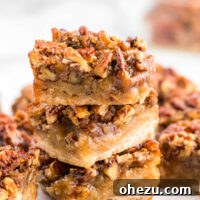 pecan pie bars stacked